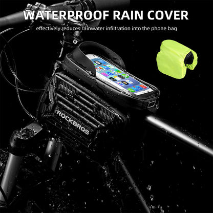 ROCKBROS Bike  Waterproof Front Frame Pouch Top Tube Handlebar Bag Below 6.2”/5.8”