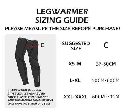 ROCKBROS Cycling Leg Warmers Thermal Long Leg Sleeves for Men Women Legwarmer