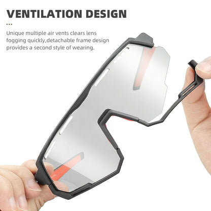 ROCKBROS Cycling Glasses Polarized Photochromic Goggles 2 Lens