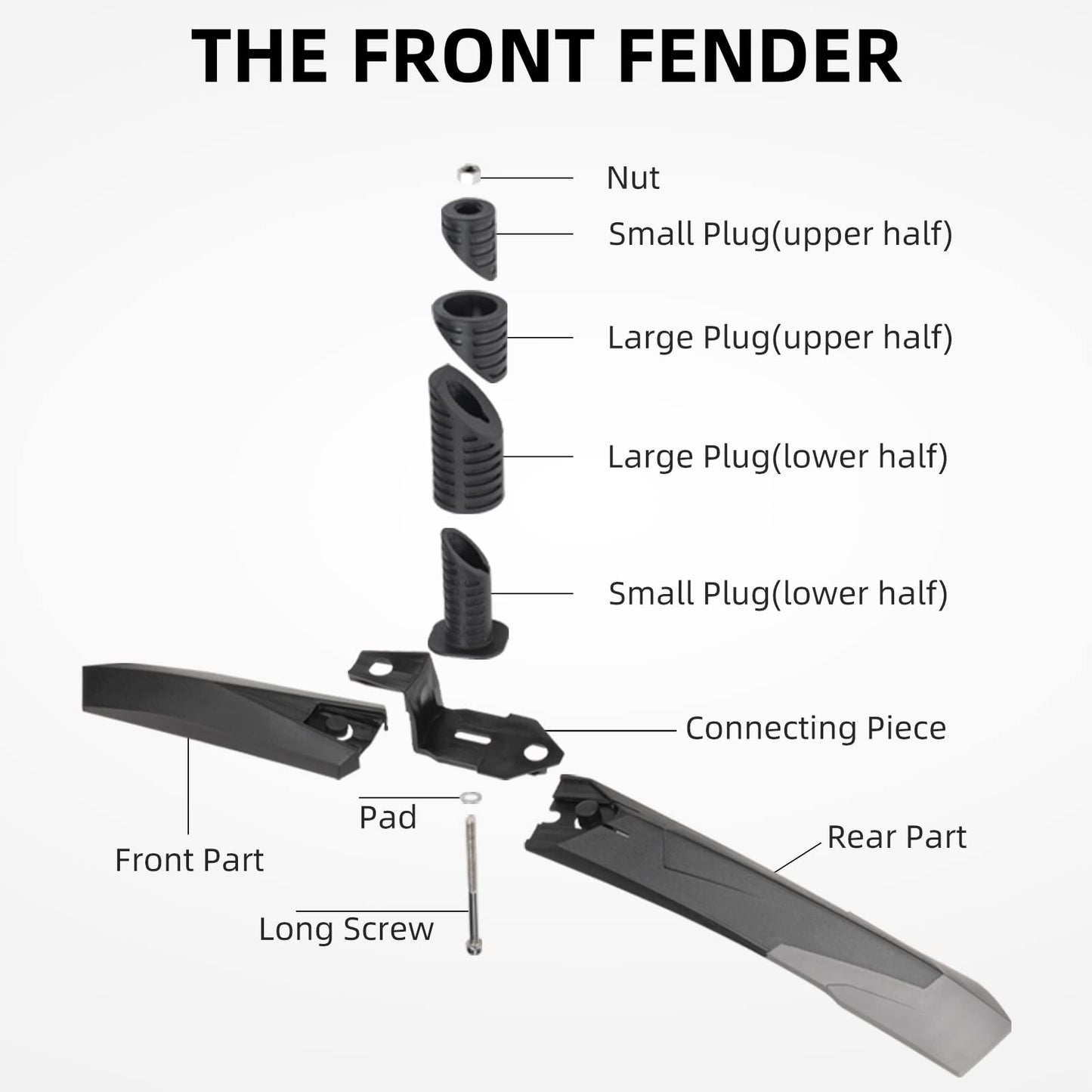 ROCKBROS Bike Adjustable MTB Mudguard Front/Rear Cycling Fender Bike Guards