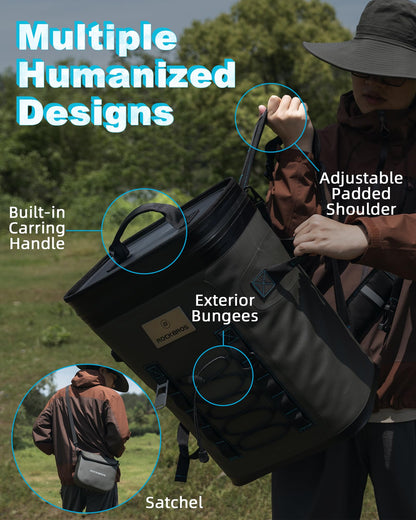 ROCKBROS Backpack Cooler 36 Can Insulated Portable Cooler Waterproof Soft Cooler