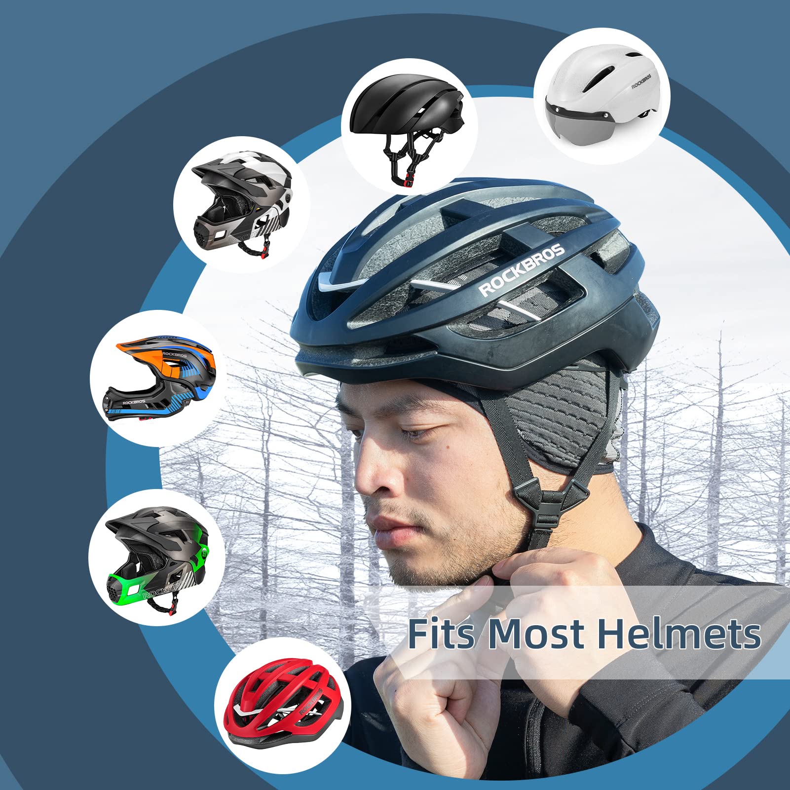 ROCKBROS Winter Cycling Skull Cap Thermal Helmet Liner with Earflaps for Men  Women - Triathlete Store