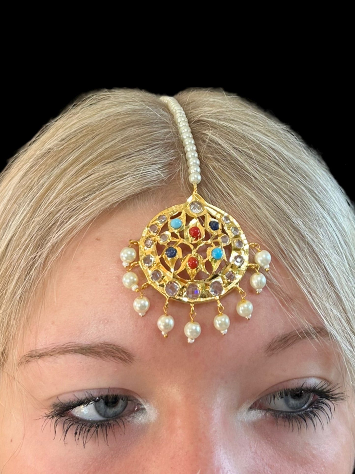 BR90 Neema bridal Hyderabadi set in Navratan (READY TO SHIP )