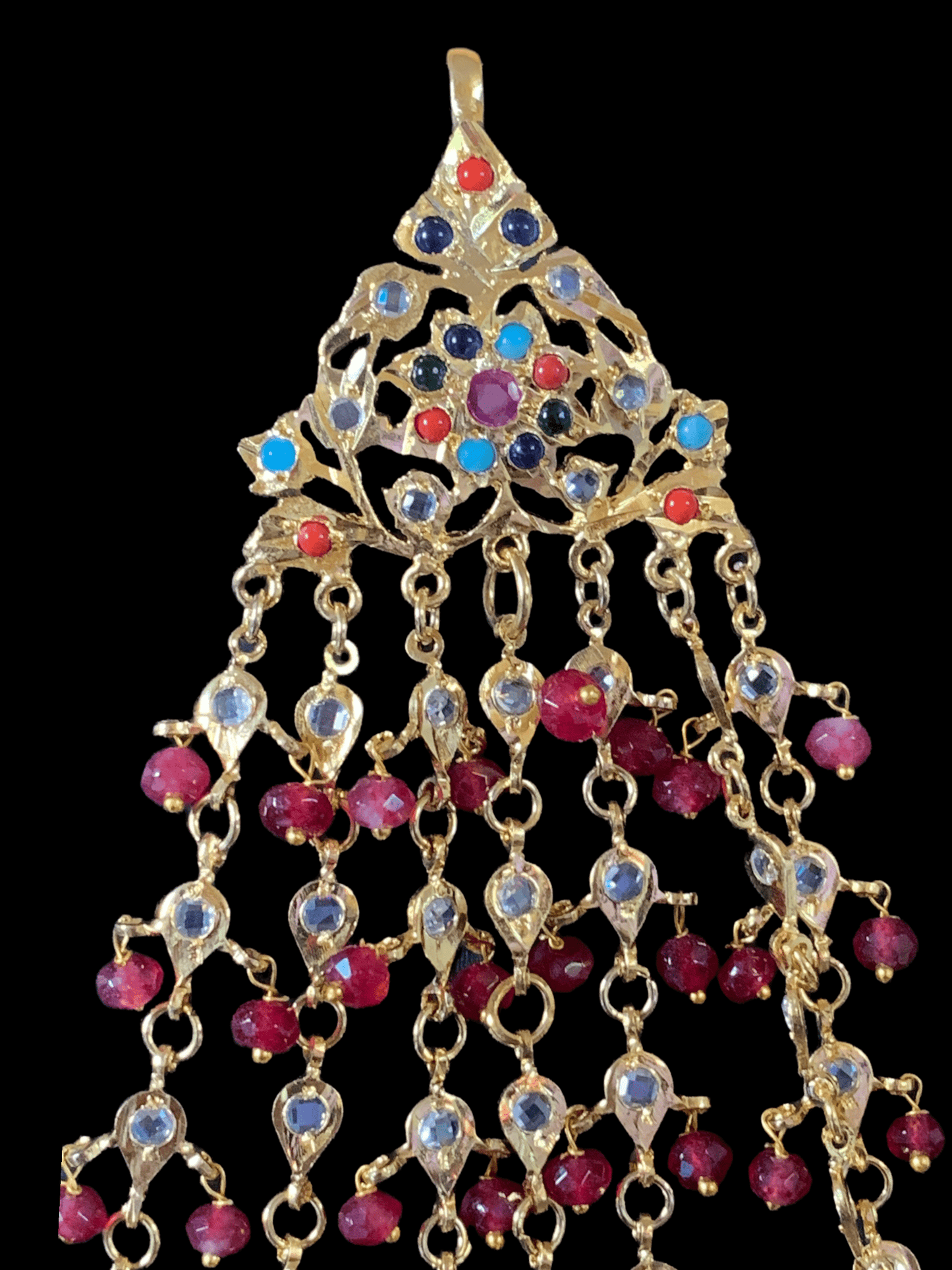 JTK00 Hira navratan  jhoomar tika  ( READY TO SHIP )