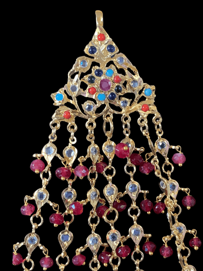 JTK00 Hira navratan  jhoomar tika  ( READY TO SHIP )