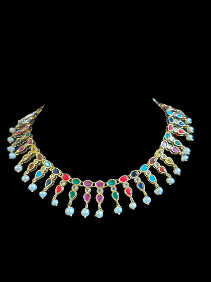 DNS35 gold plated  necklace with earrings ( READY TO SHIP )