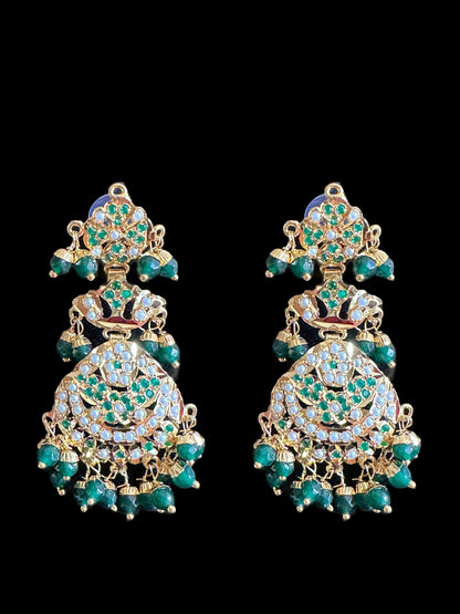 DLN9 Laiba jadau rani haar in green beads and pearls ( READY TO SHIP)