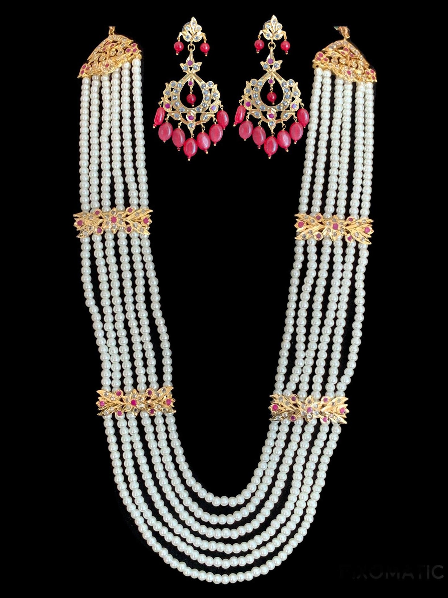 LN66 Laura hyderbadi pearl haar with earrings ( READY TO SHIP)