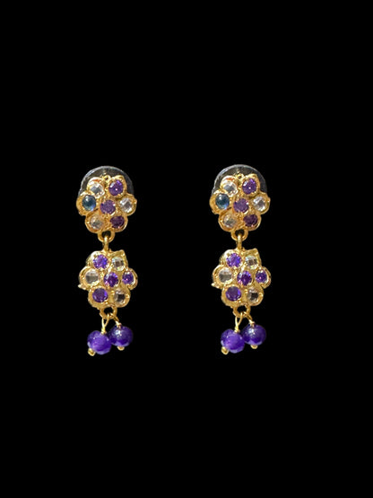 DNS32 purple / amethyst Cz necklace with earrings ( SHIPS IN 2 WEEKS )