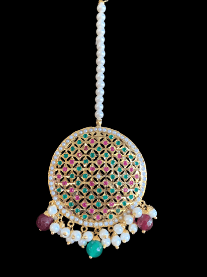 NS245 Muniza neckalce set in ruby emerald  (READY TO SHIP)