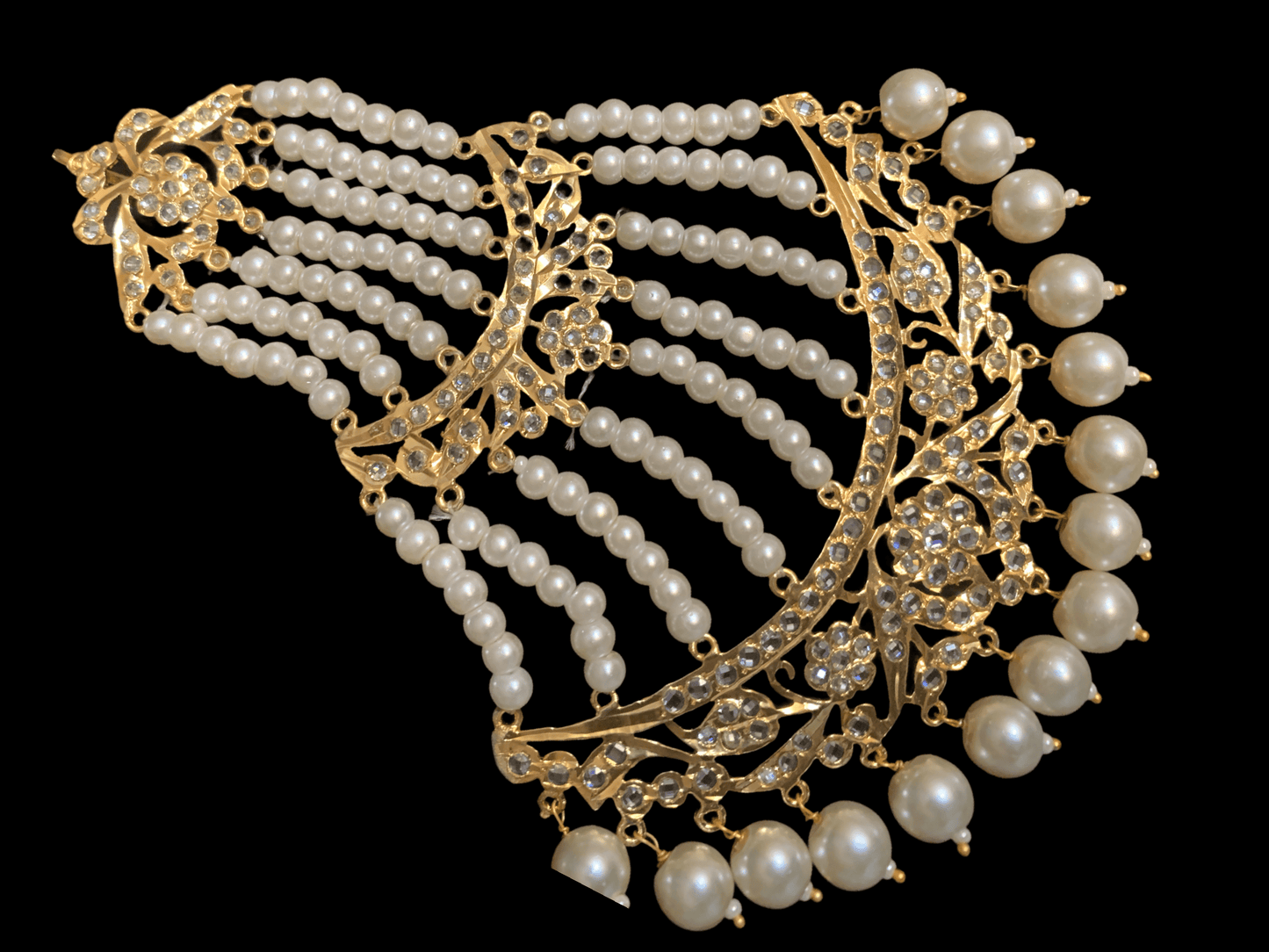 DJHR19  Insia Hyderabadi jhoomar in pearls ( READY TO SHIP  )