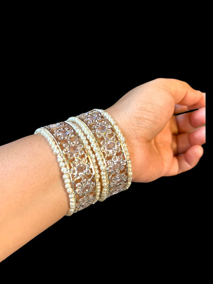 B141 Aleezay hyderabadi silver plated bangles ( SHIPS IN 3 WEEKS )
