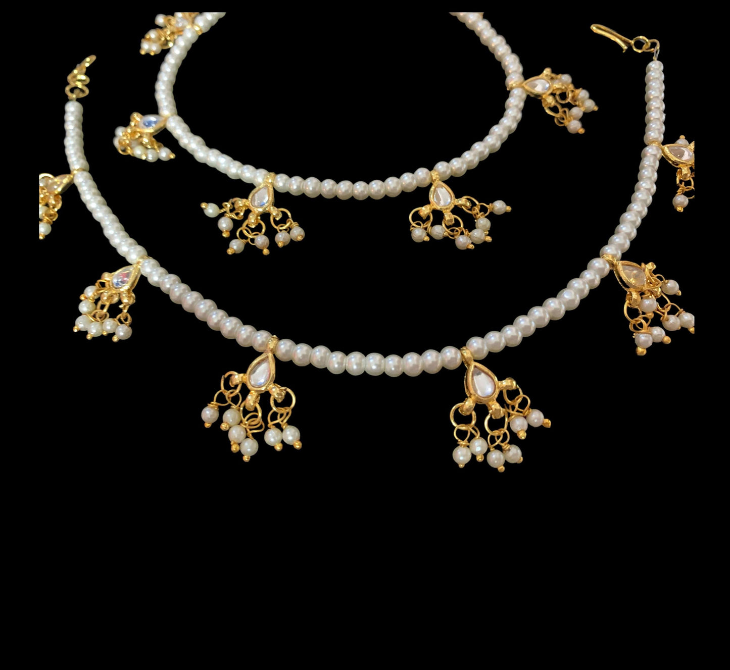 Kundan and pearl Payal ( READY TO SHIP  )