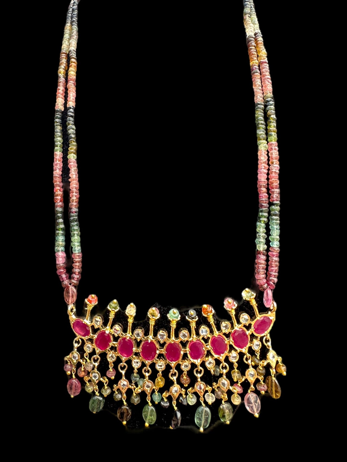 PS242 Tirmani in tourmaline  beads( SHIPS IN 4 WEEKS  )