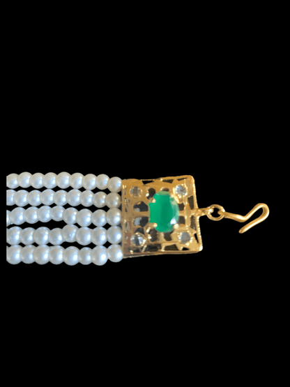 HP3 Nihala Hyderabadi haath Phool in emeralds (READY TO SHIP  )