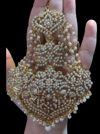 DJHR49 Neeli jadau jhoomar in pearls   ( SHIPS IN 4 WEEKS )