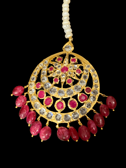 DJTK11 Isra tika in rubies and fresh water pearls ( READY TO SHIP)