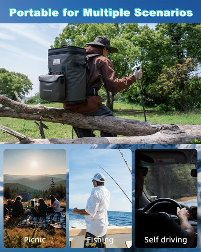 ROCKBROS Backpack Cooler 36 Can Insulated Portable Cooler Waterproof Soft Cooler