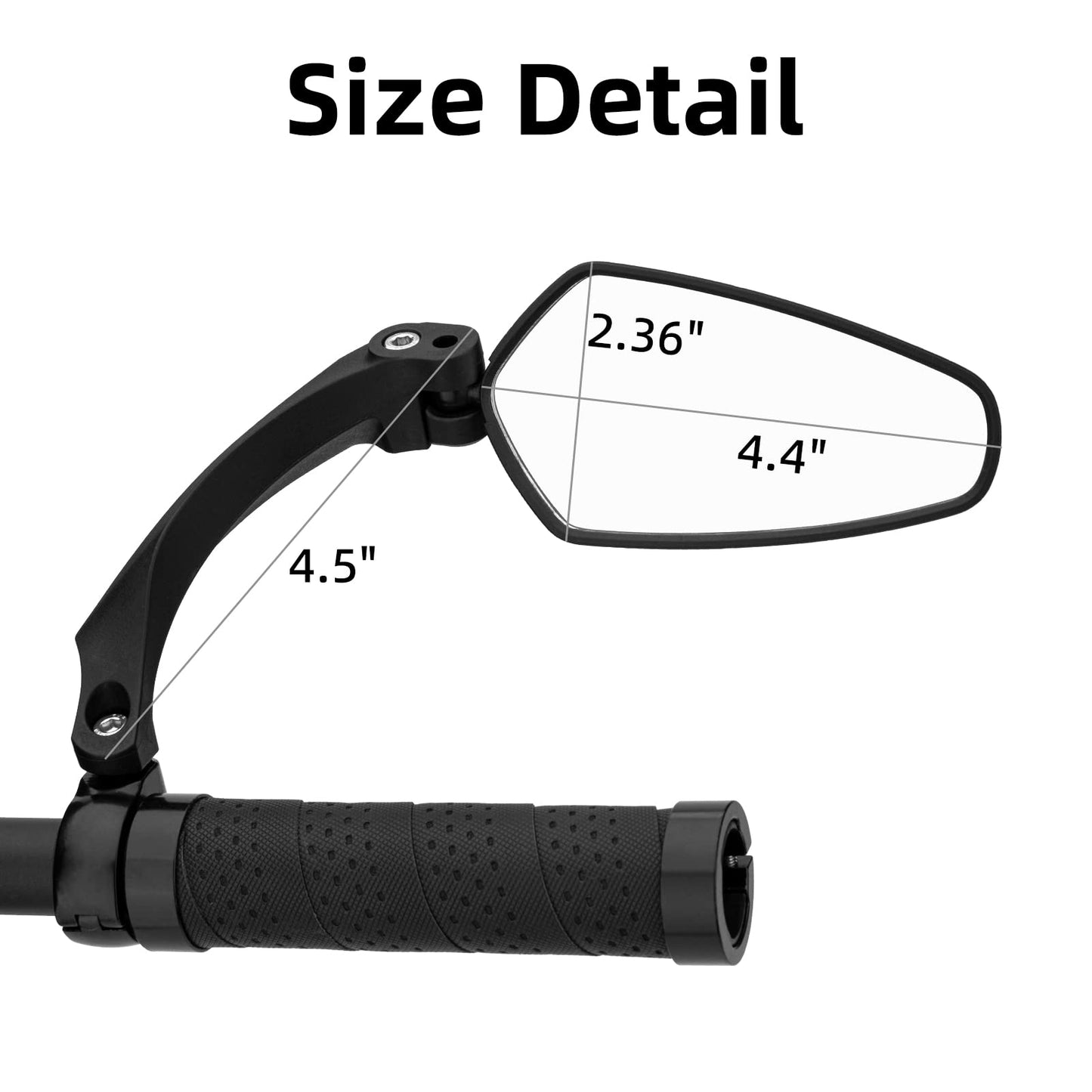 ROCKBROS Bike Handlebar Rear View Mirror with HD Anti-Glare Glass