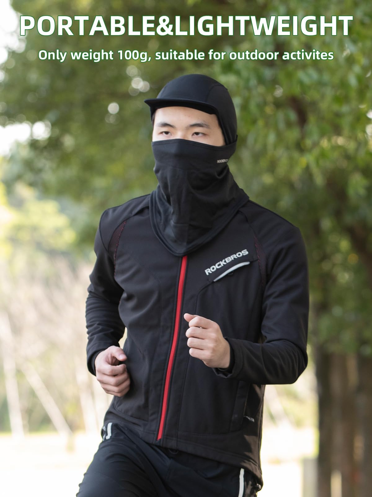 ROCKBROS Balaclava Thermal Full Face Ski Mask with Brim Windproof Neck Warmer