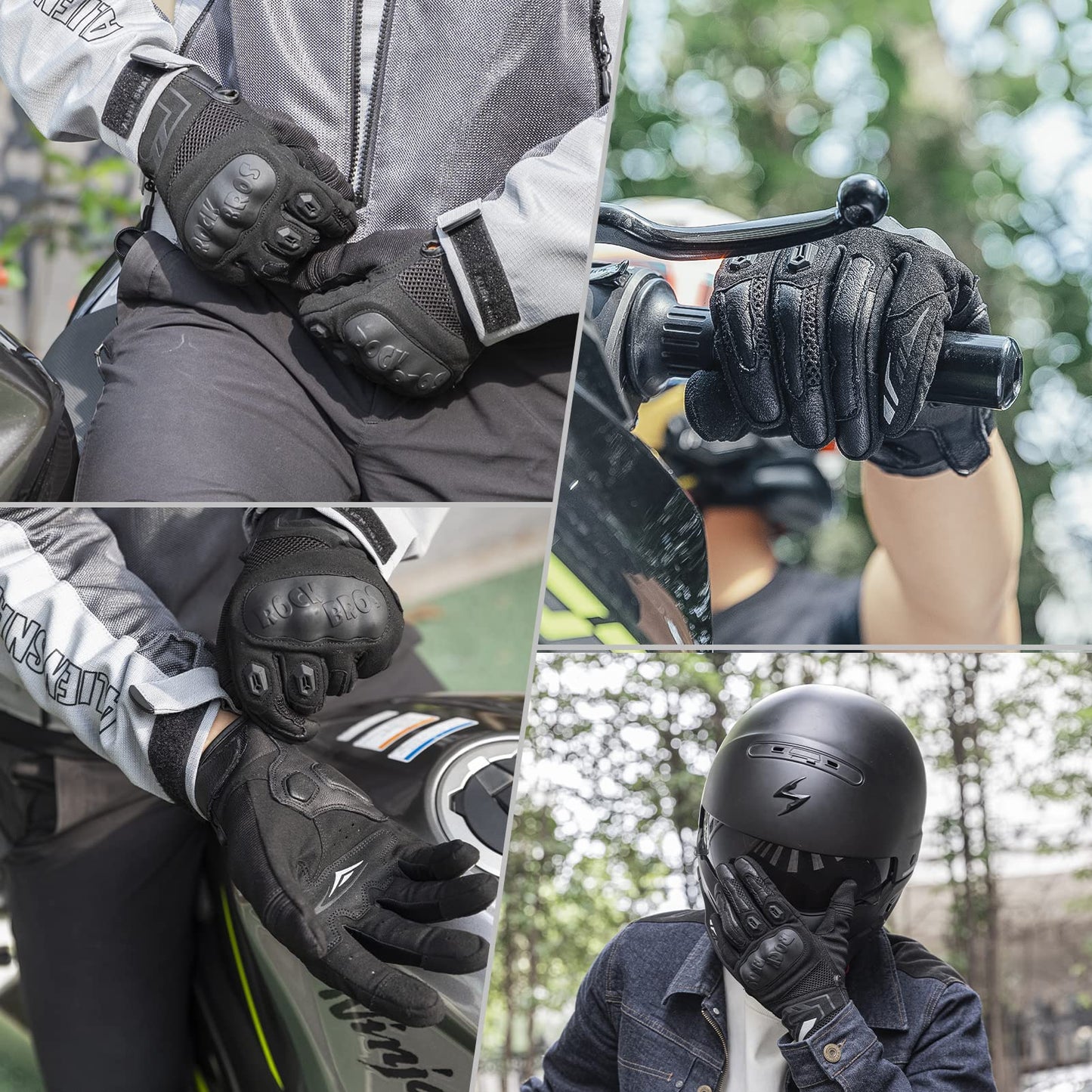 ROCKBROS Summer Motorcycle Gloves - Breathable, Touchscreen Hard Knuckle Gloves for Men Women