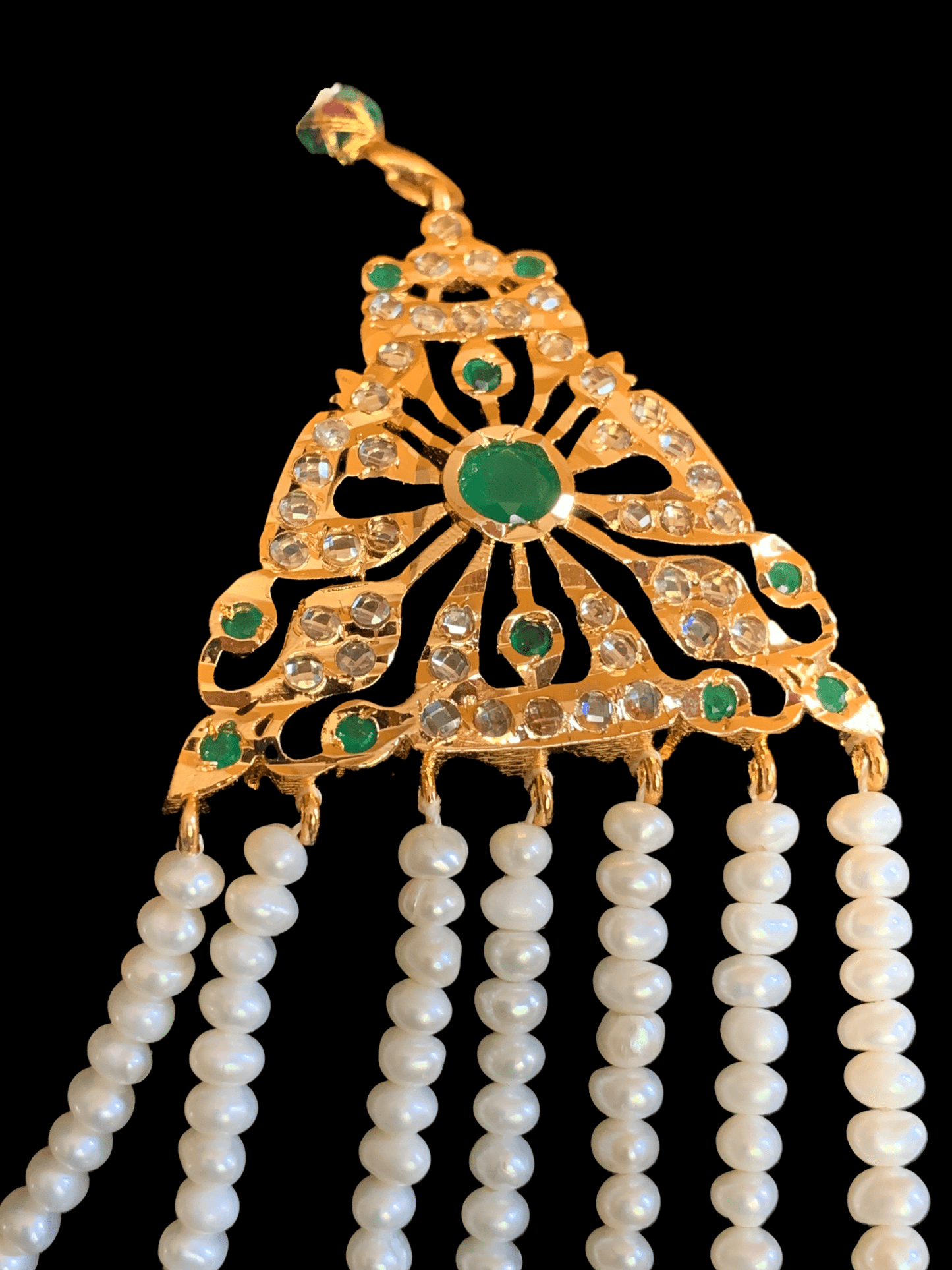 SAT9 Talia  satlada in fresh water pearls - green   (READY TO SHIP)