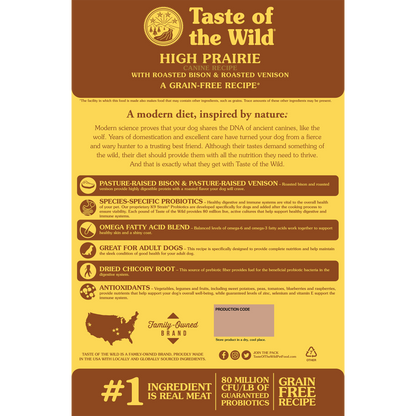 Taste of the Wild Adult High Prairie Bison and Venison Canine Food