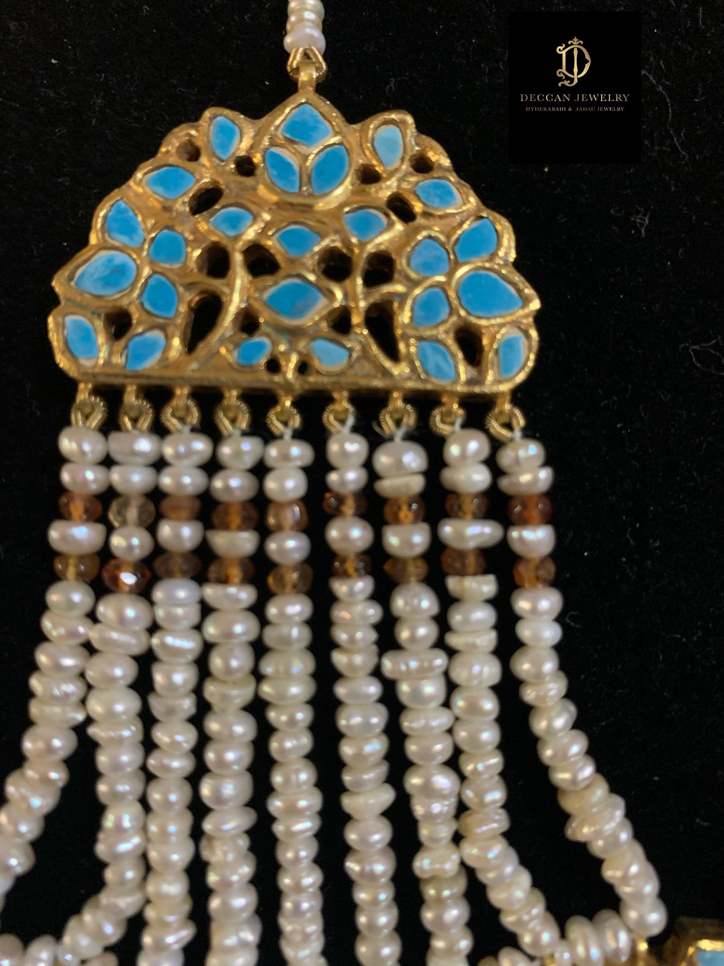 JTK1 Anuja jhoomar tika in feroza/ turquoise ( SHIPS IN 4 WEEKS )