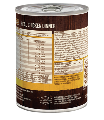 Merrick Grain Free Real Chicken Dinner Wet Dog Food (12.7oz)
