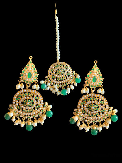 DLN21 Simran rani haar in green  / emeralds  ( READY TO SHIP)