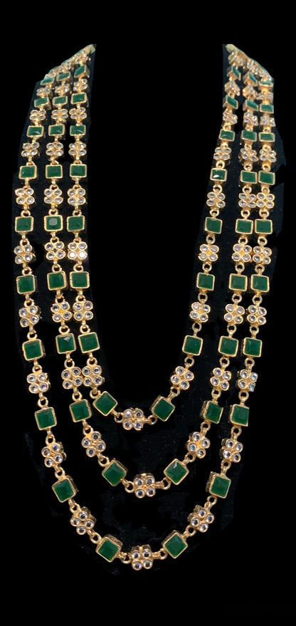 SAT1 Three layer long kundan mala ( SHIPS IN 3 WEEKS )