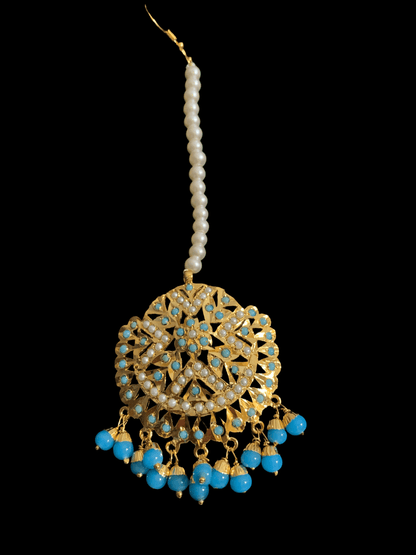 LN17 Jia Punjabi rani haar in turquoise / feroza ( SHIPS IN 4 WEEKS )
