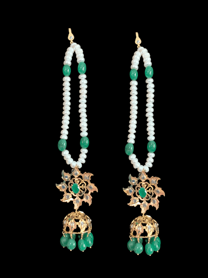 SAT36 Hyderabadi satlada in Fresh water pearls and emeralds (SHIPS IN 4 WEEKS )