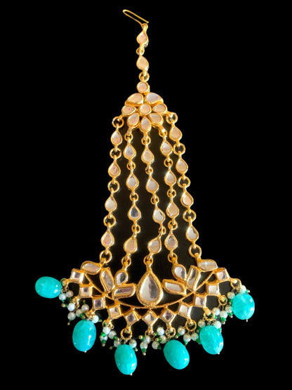 DJHR64 Mantra kundan tika in green ( READY TO SHIP)