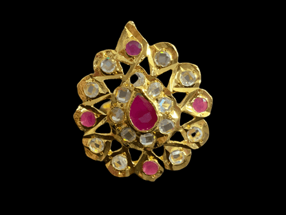 DJR7 Rida  statement  ring in ruby    ( READY TO SHIP )