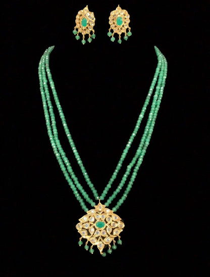 NS212 Meeraj necklace set ( green ) ( SHIPS IN 3 WEEKS )