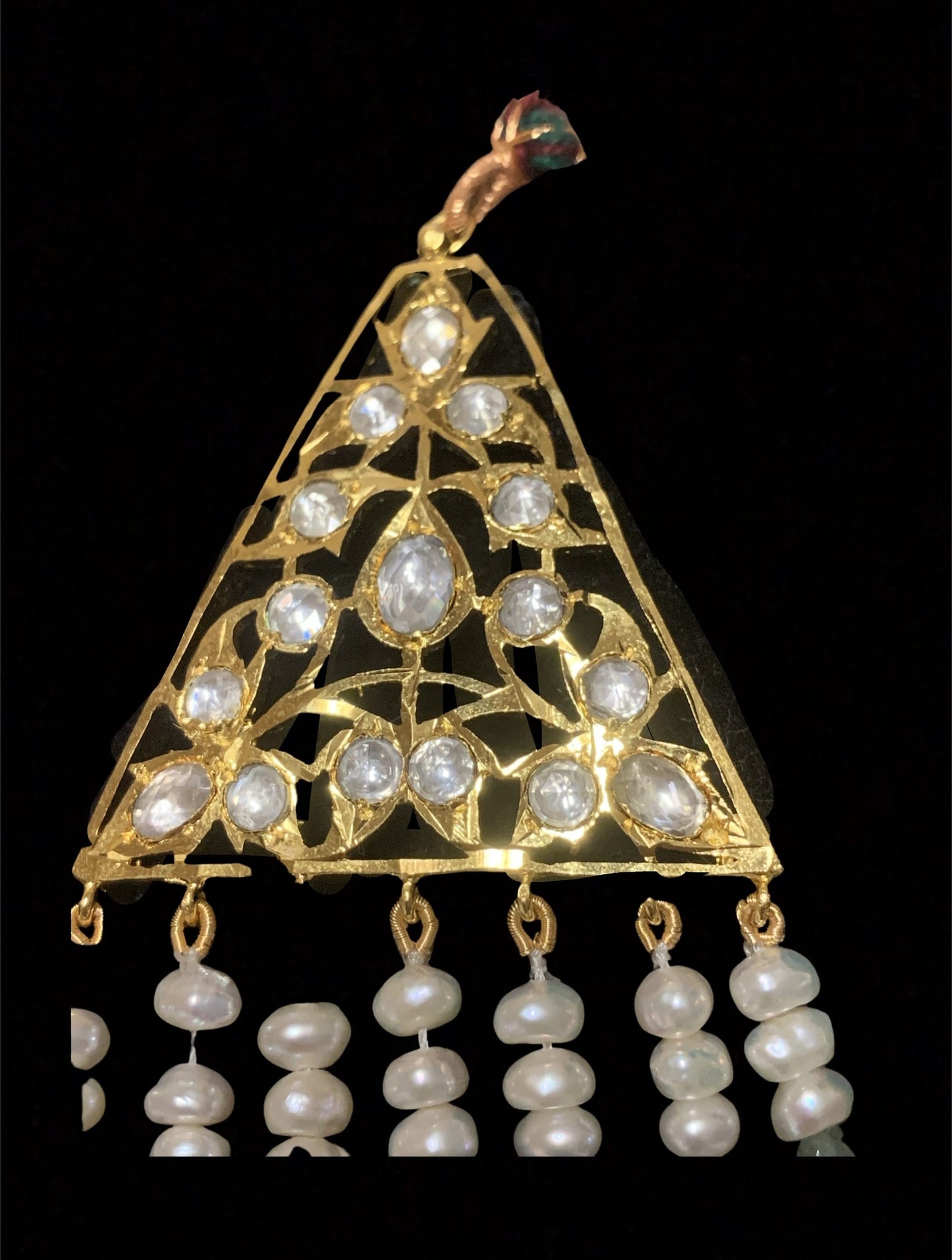 Insia satlada in natural pearls and  emeralds ( SHIPS IN 4 WEEKS  )