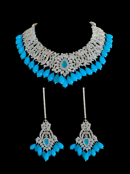 BR82 Yusra zircon set in turquoise beads (READY TO SHIP )
