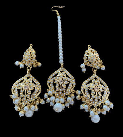 Yashvi Rani haar with earrings tika ( READY TO SHIP )