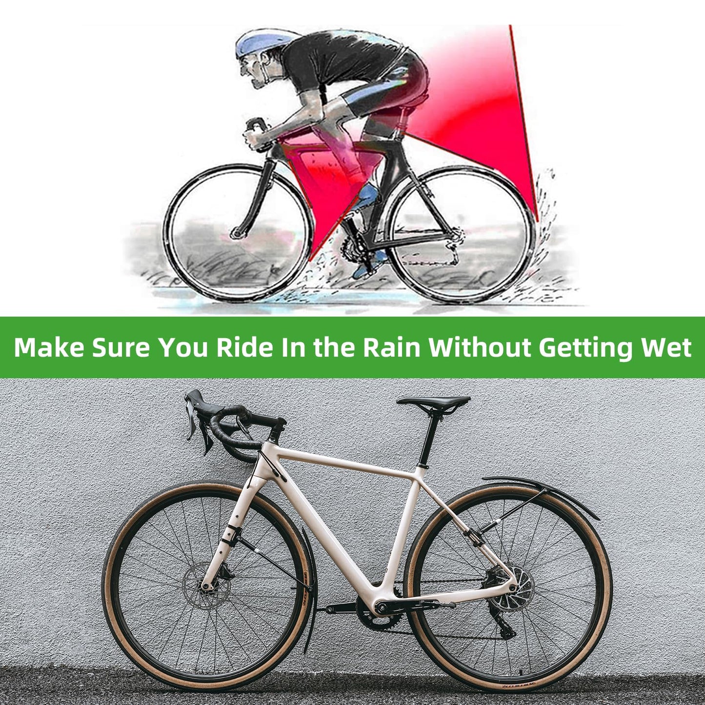 ROCKBROS Adjustable Bike Fenders Set for Road Bikes Easy Install - Triathlete Store