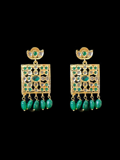 PS431 Zuni fresh water pearl pendant set in green beads ( READY TO SHIP)