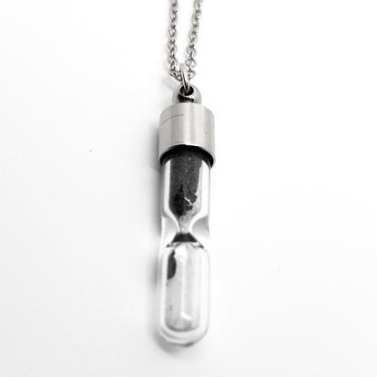 Space Time Hourglass Necklace with Meteorite Dust