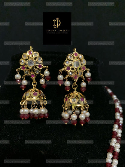 PS119 Sonya pendant set with earrings in rubies ( SHIPS IN 2 WEEKS )