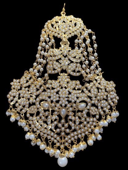 DJHR49 Neeli jadau jhoomar in pearls   ( SHIPS IN 4 WEEKS )