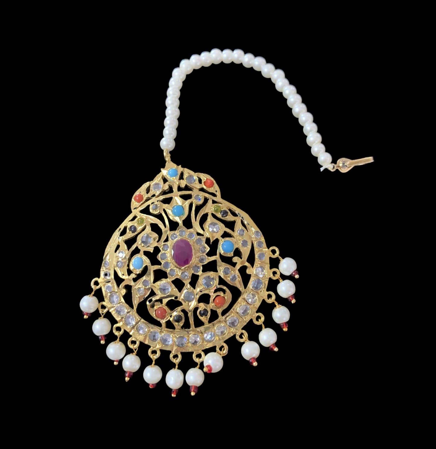 DJTK215 Shamila oversized tika in navratan (READY TO SHIP)