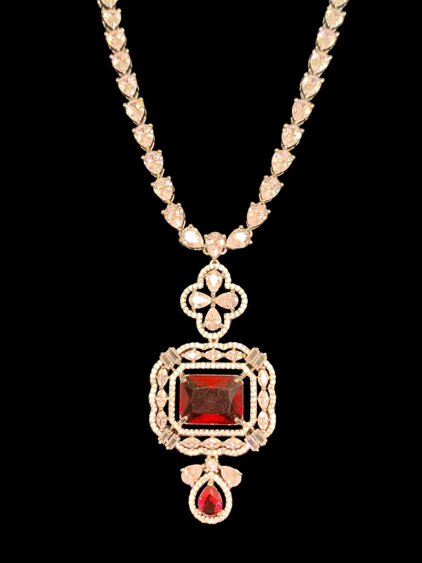 NS505 MISHA silver plated necklace with earrings ( READY TO SHIP )