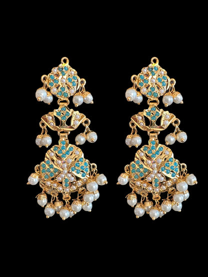 LN207 Rani haar with fresh water pearls in turquoise ( SHIPS IN 4 WEEKS )