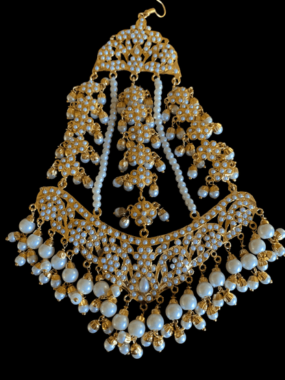 DJHR40 Punjabi jadau jhoomar in pearls ( READY TO SHIP)