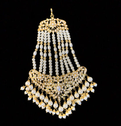 DJHR44 Hema jadau jhoomar in pearls ( READY TO SHIP )