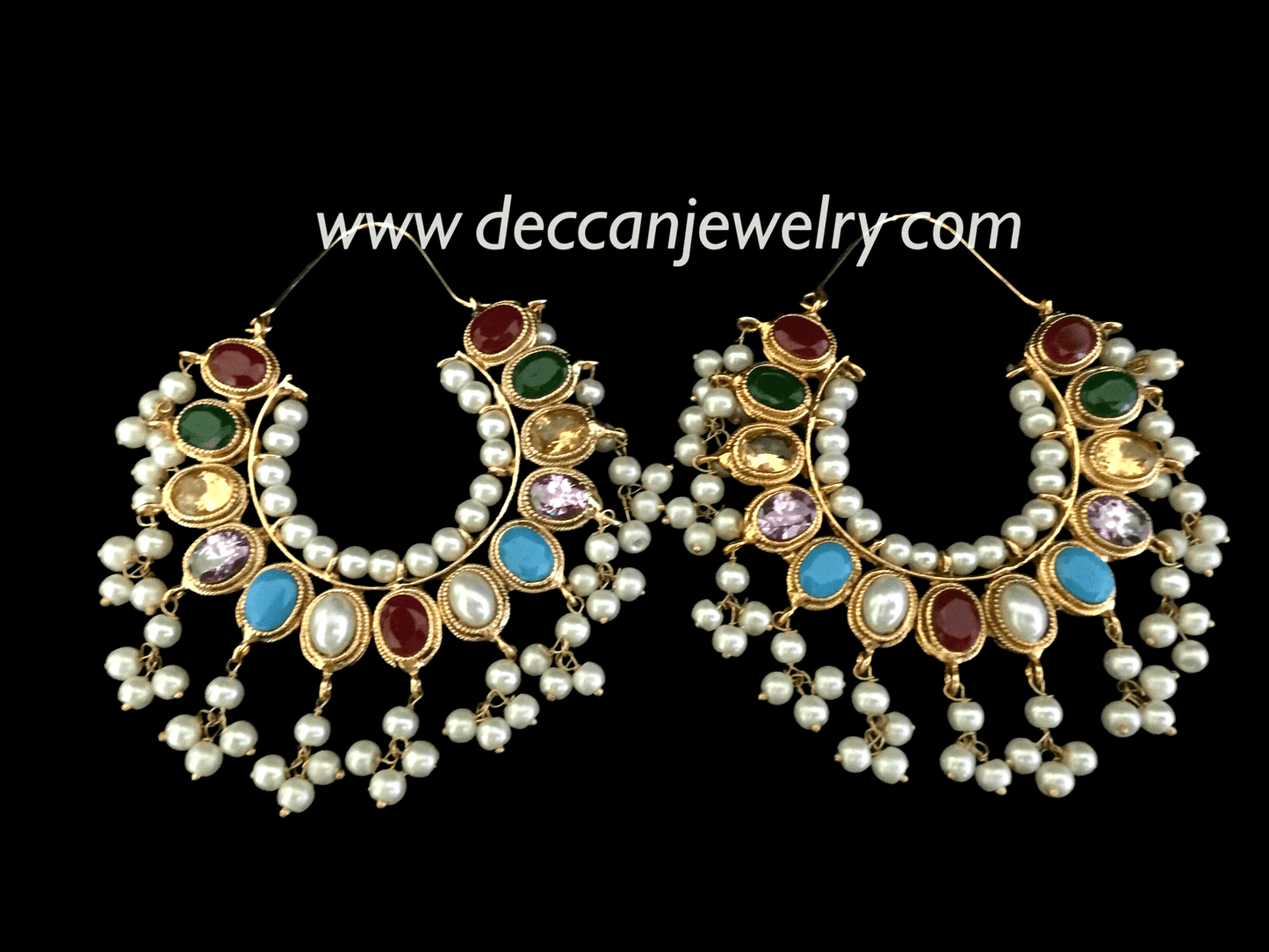 DER26 navratan chandbali  ( READY TO SHIP )